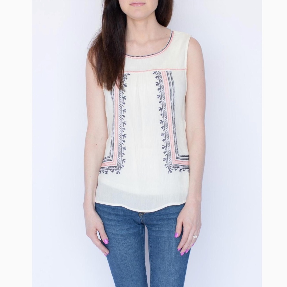Bishop + Young Ivory Embroidered Top